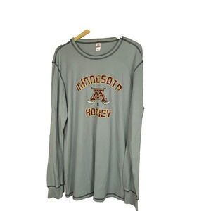 U of M Hockey Thermal Shirt Sz XXL Tall Long Sleeve Gray Minnesota Gophers READ
